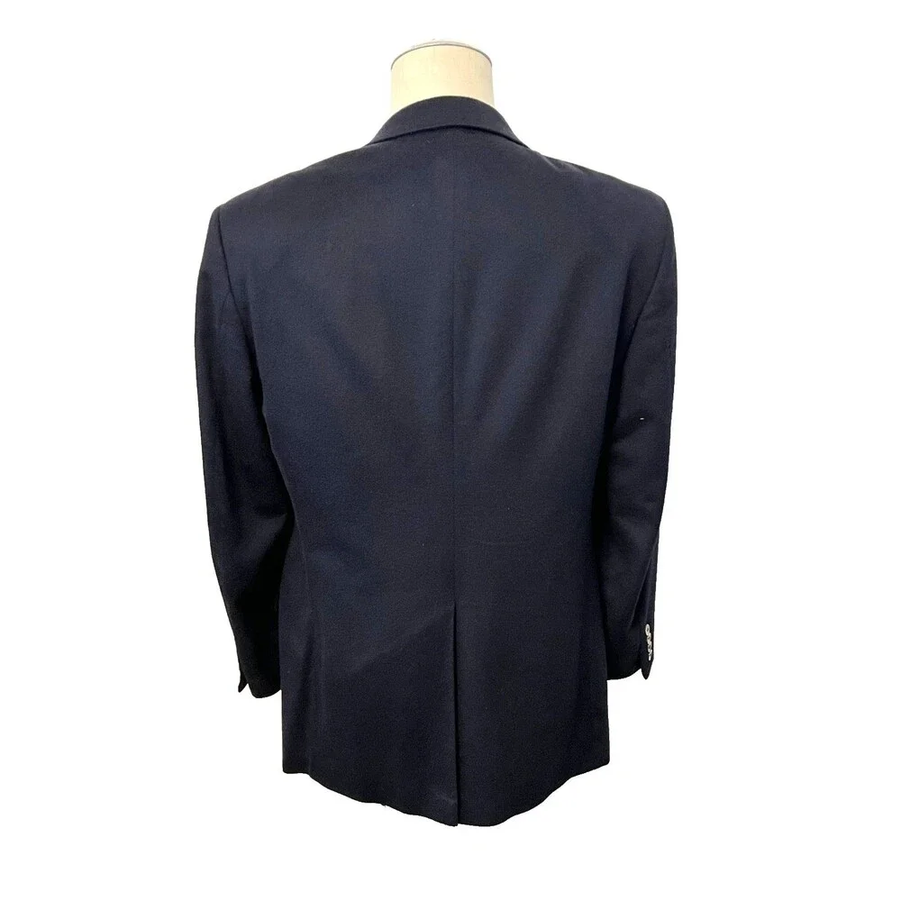 Vtg Barney’s New York Men's 42R Cashmere Navy Blue Blazer Jacket USA Union Made